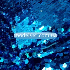 Ткань Пайеточная круглая крупная (бирюза голубая)